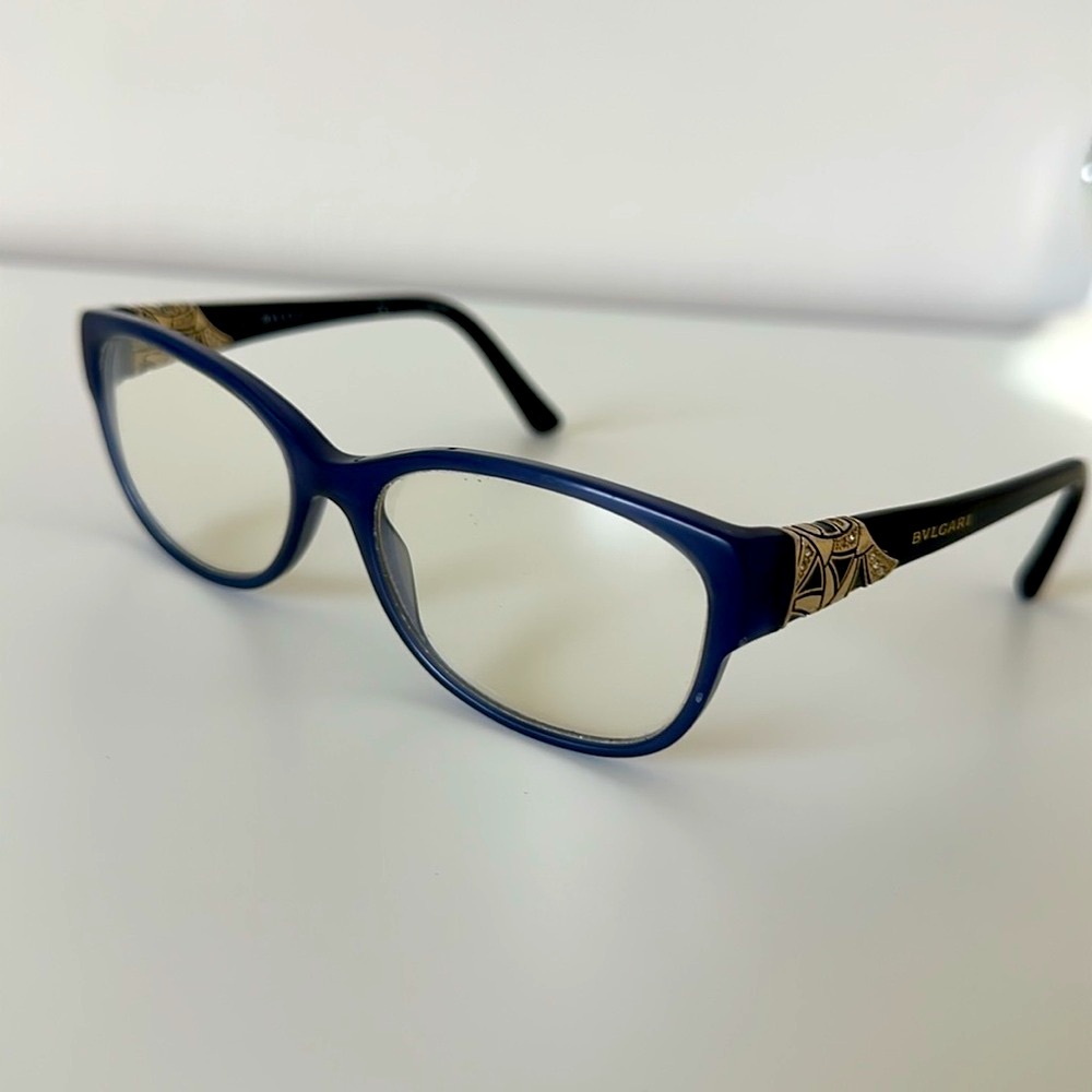 Bulgari Blue and Gold Women's Glasses - Picture 6 of 16